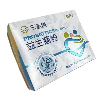 Health Care Medicine Paper Box For Probiotic Powder 375 گرم کاغذ کارت نقره ای، جعبه کاغذ Mylar