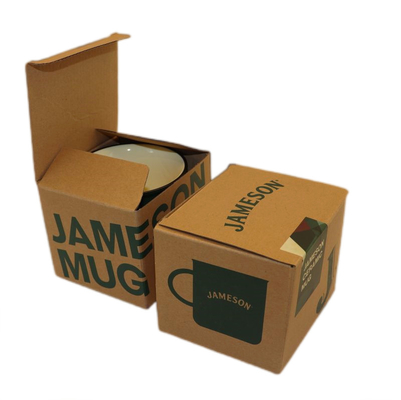 جعبه بسته بندی راه راه کرافت اف فلوت قابل بازیافت سازگار با محیط زیست، جعبه فنجان لیوان برای خرده فروشی